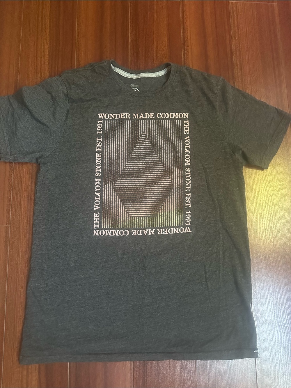 Volcom Men's Charcoal Graphic Short Sleeve Tee